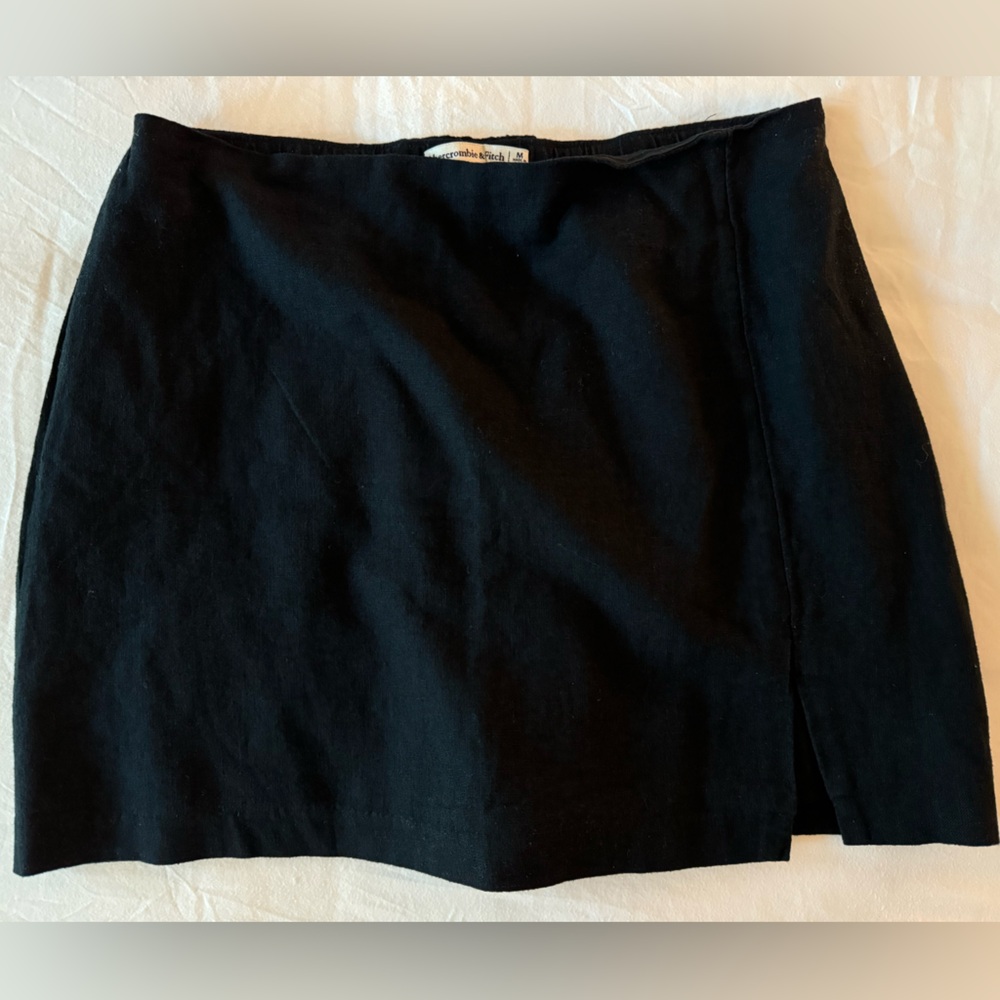 Abercrombie & Fitch Black Linen Mini Skort